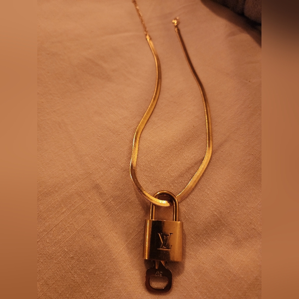Louis Vuitton Gold Lock & Key Necklace